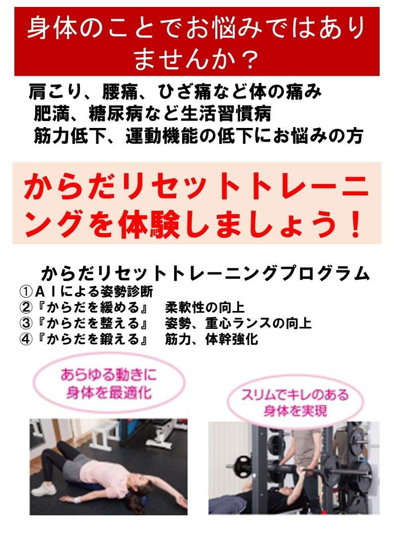 岡山で独自の姿勢改善パーソナルトレーニングをご提案します